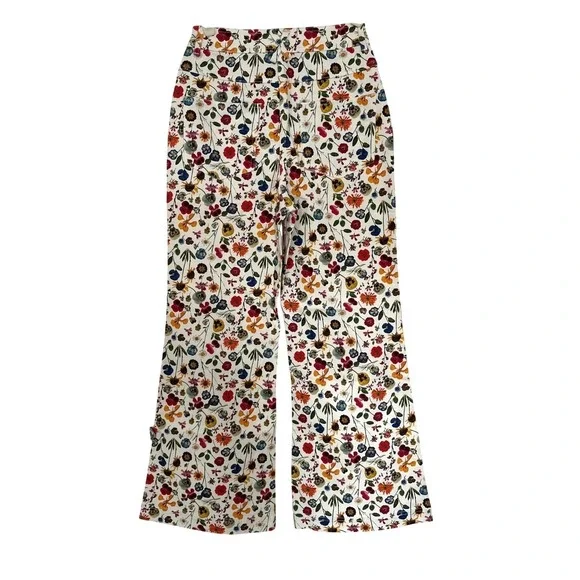 Rachel Antonoff Mike Pant Pressed Flowers Wide Leg High Rise Pants Size 4 - Picture 11 of 14